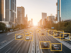 autonomous vehicles driving on freeway